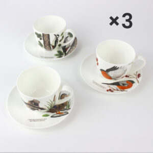 Seria 3 porcelanowych filiżanek 280 ml Tukan Media