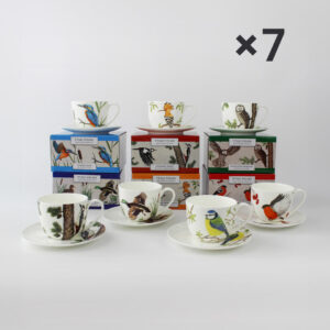 Seria 7 porcelanowych filiżanek 280 ml Tukan Media