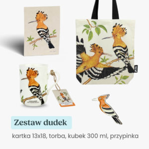 Zestaw prezentowy kubek torba, przypinka, kartka 13x18 dudek Tukan Media