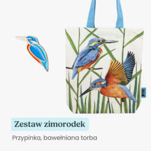 Zestaw prezentowy torba i przypinka Zimorodek Tukan Media