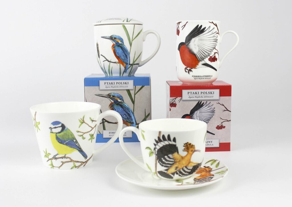Oryginalny kubek na prezent dla przyjaciela kubki ceramiczne z ptakami